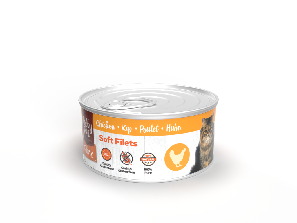 Hobby First Feline Blik Zachte Filets Kip – Nat Kattenvoer – 70 g