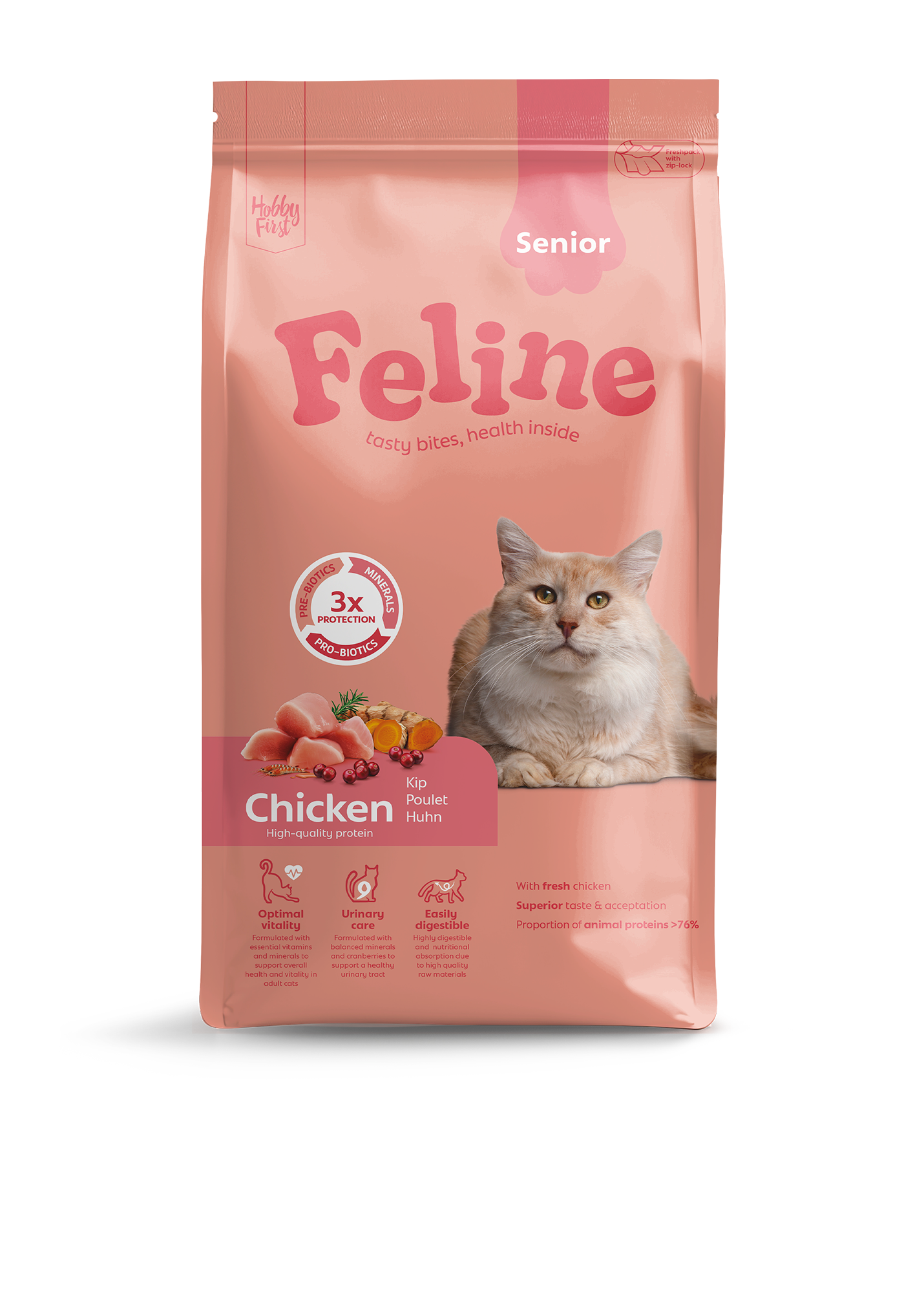 Hobby First Feline Senior – Droog Kattenvoer – 1,5 kg