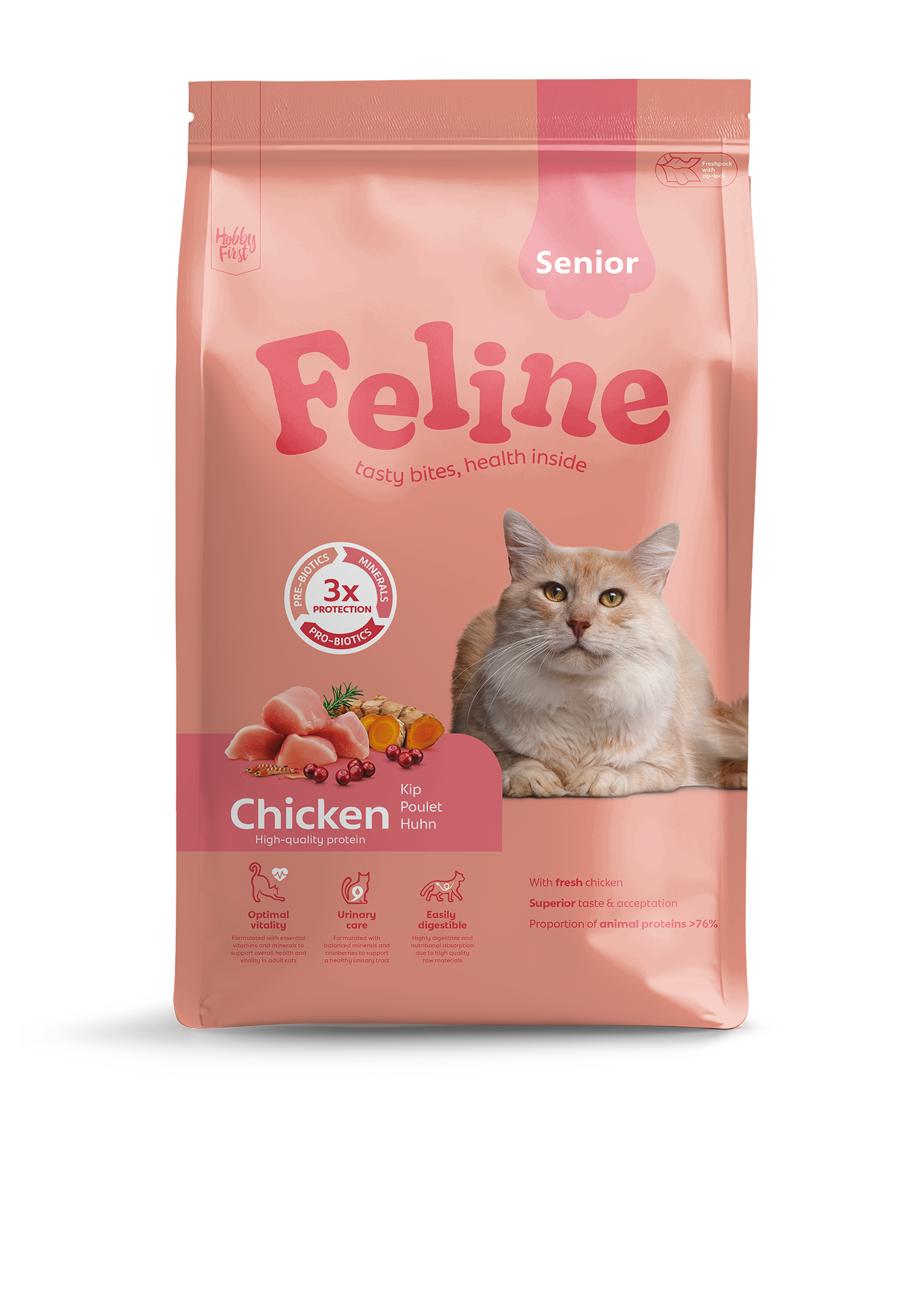 Hobby First Feline Senior – Droog Kattenvoer – 4,5 kg