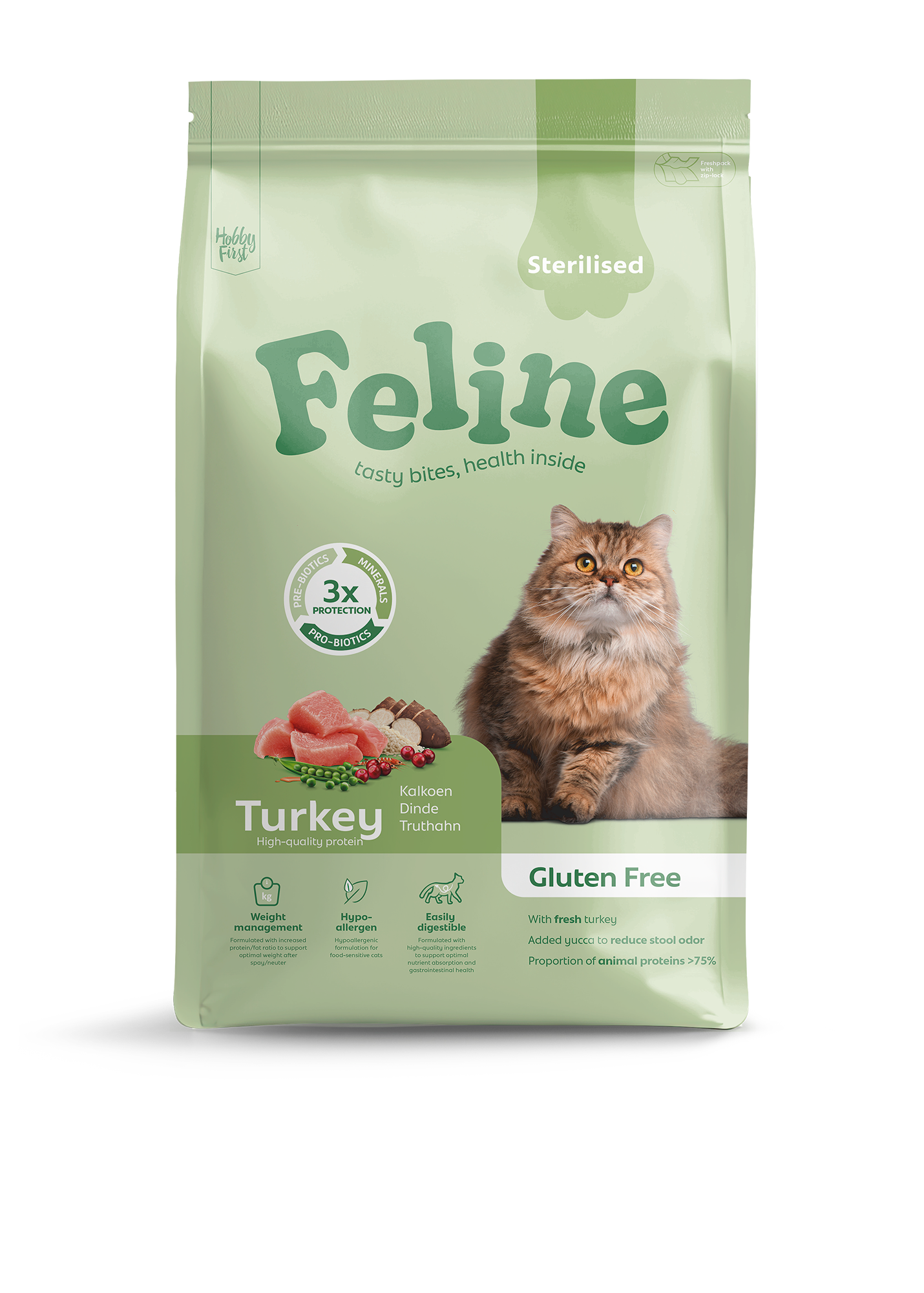 Hobby First Feline Sensitive Gesteriliseerd – Droog Kattenvoer – 4,5 kg