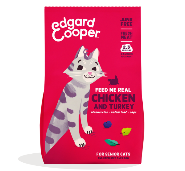 Edgard & Cooper Kat Senior Kip & Kalkoen – Droog Kattenvoer – 2 kg
