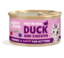 Edgard & Cooper Kat Kitten Stukjes Eend & Kip – Nat Kattenvoer – 85 g
