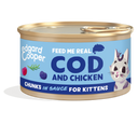 Edgard & Cooper Kat Kitten Stukjes Kabeljauw & Kip – Nat Kattenvoer – 85 g