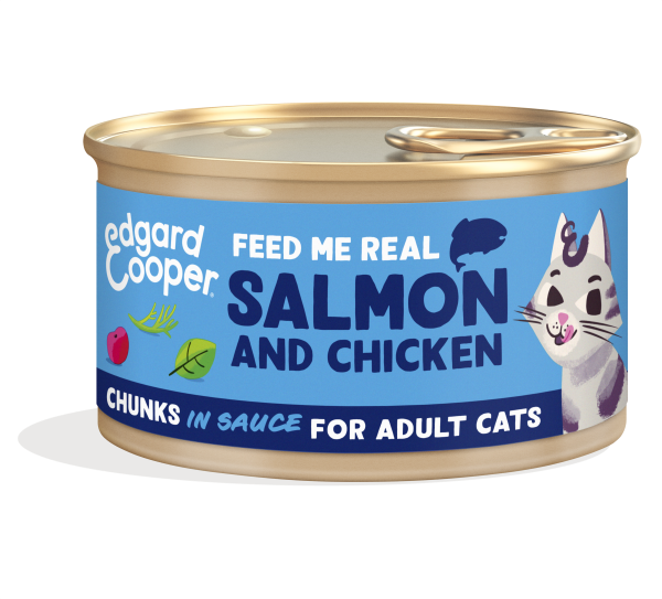 Edgard & Cooper Kat Adult Stukjes Zalm & Kip – Nat Kattenvoer – 85 g