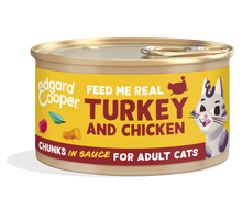 Edgard & Cooper Kat Adult Stukjes Kalkoen & Kip – Nat Kattenvoer – 85 g