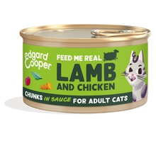 Edgard & Cooper Kat Adult Stukjes Lam & Kip – Nat Kattenvoer – 85 g