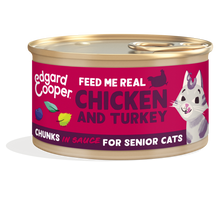 Edgard & Cooper Kat Senior Stukjes Kip & Kalkoen – Nat Kattenvoer – 85 g