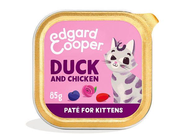 Edgard & Cooper Kat Kitten Paté Eend & Kip – Nat Kattenvoer – 85 g