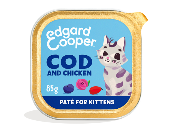 Edgard & Cooper Kat Kitten Paté Kabeljauw & Kip – Nat Kattenvoer – 85 g