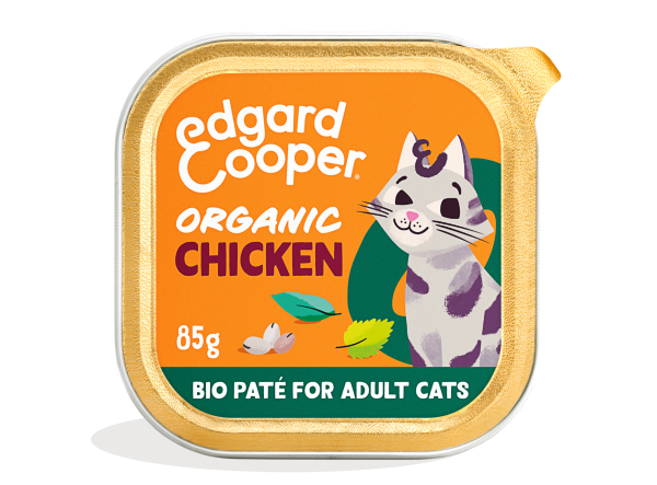 Edgard & Cooper Kat Adult Paté Biologisch Kip – Nat Kattenvoer – 85 g