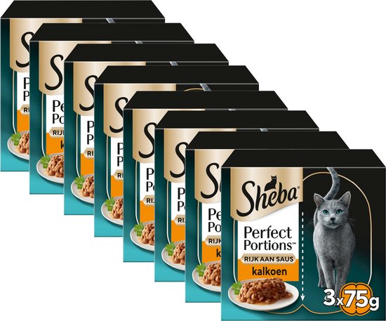 Sheba Perfect Portions kalkoen 48x37,5gr – nat kattenvoer saus