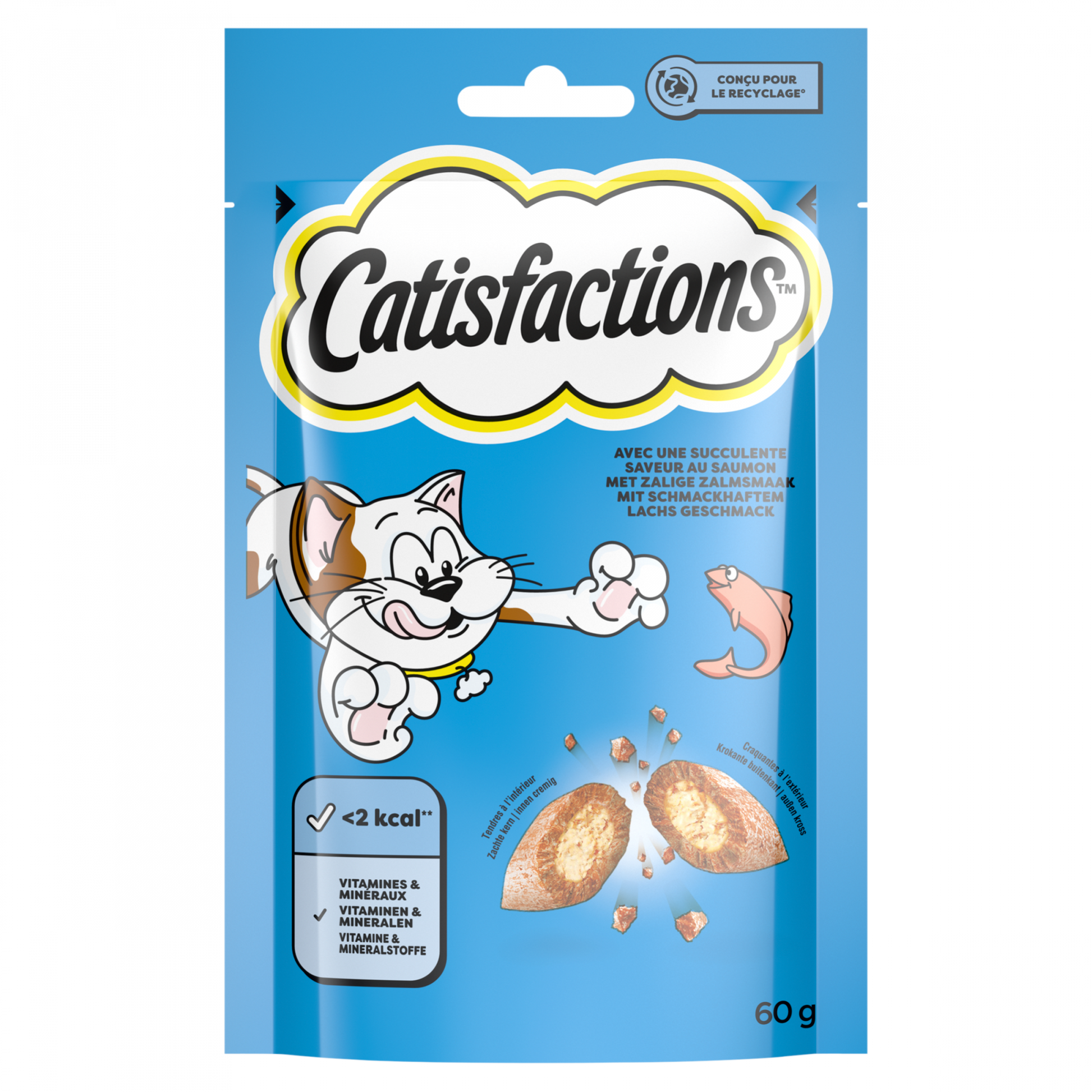 Catisfactions zalm 60gr – kattensnacks met zalm