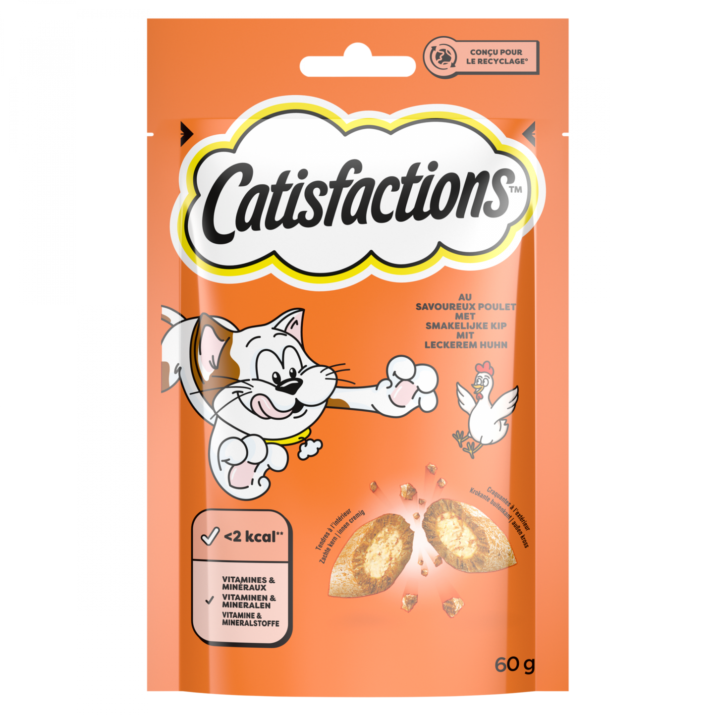 Catisfactions kip 60gr – kattensnacks met kip