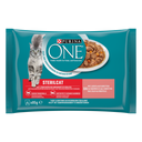 Purina ONE Gesteriliseerd voor Volwassen Katten Maaltijdzakjes Zalm & Wortel – Natvoer – 4 × 85 g