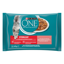 Purina ONE Gesteriliseerd voor Volwassen Katten Maaltijdzakjes Zalm & Wortel – Natvoer – 4 × 85 g