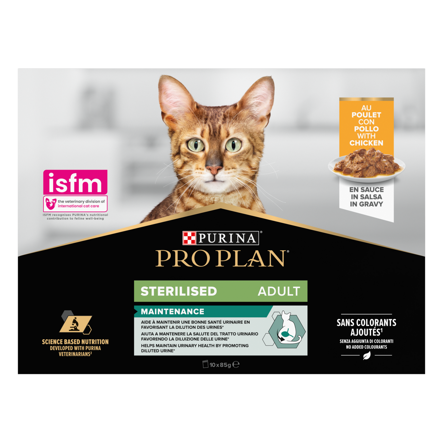 Pro Plan sterilised chicken 10x85gr – nat kattenvoer