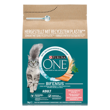 Purina ONE Zalm en Verse Groenten droog kattenvoer voor volwassen katten 3 kg verpakking voorkant