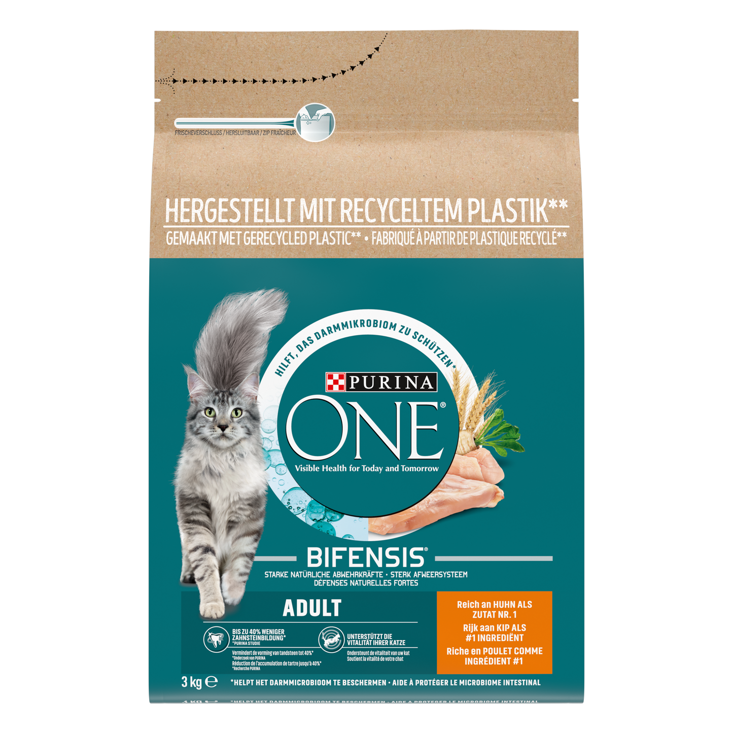 Purina ONE Kip & Verse Groenten voor Volwassen Katten – Droog Kattenvoer – 3 kg