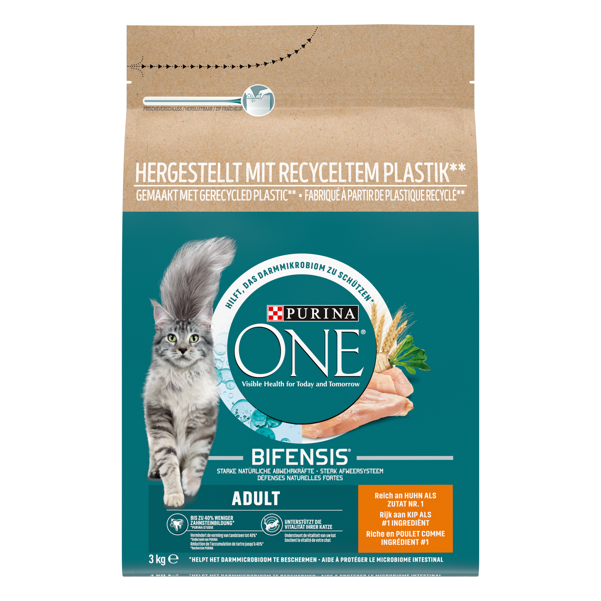 Purina ONE Kip & Verse Groenten voor Volwassen Katten – Droog Kattenvoer – 3 kg
