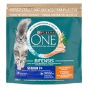 Purina ONE Senior Kip en Verse Groenten droog kattenvoer 1,5 kg verpakking voorkant