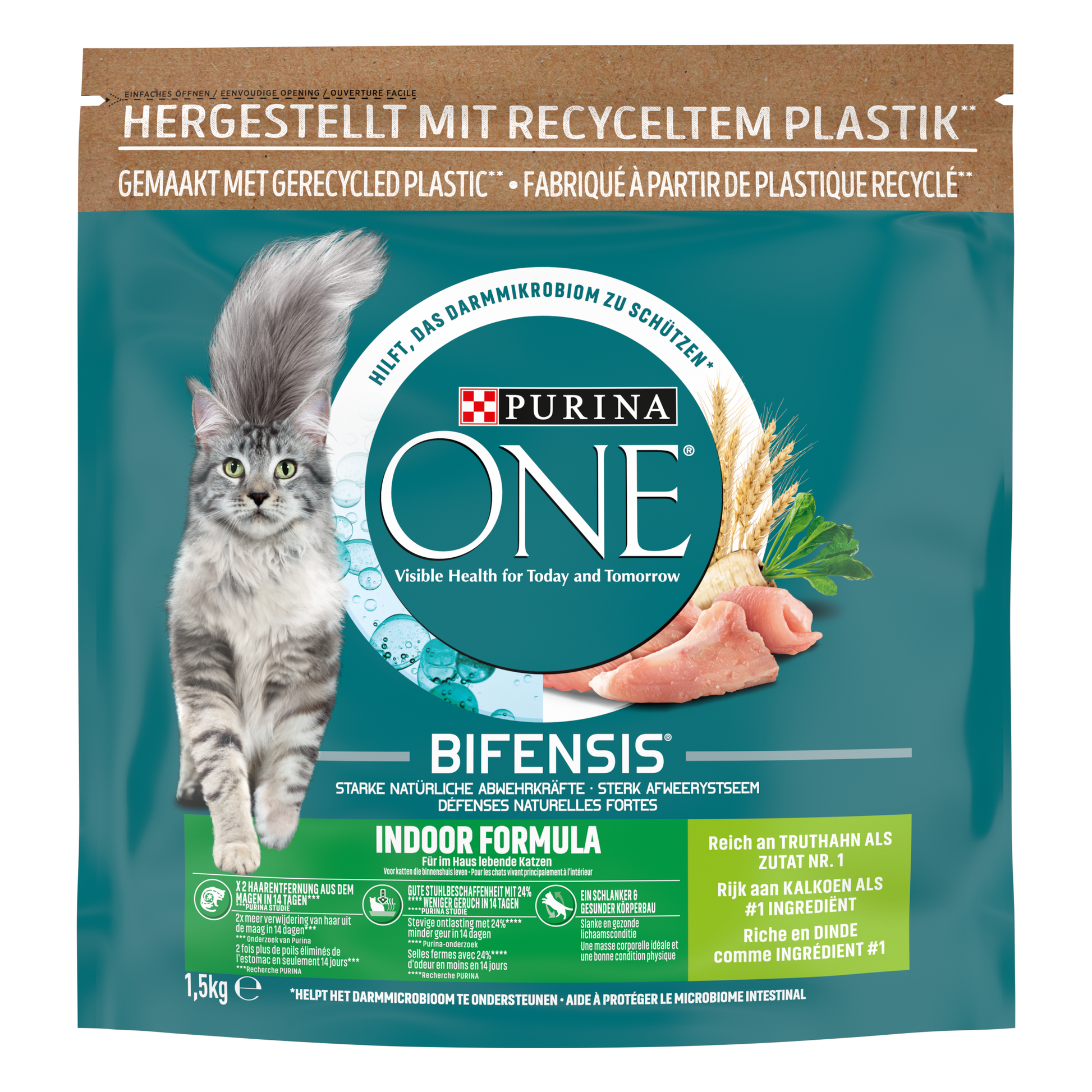 Purina ONE Binnenkat Kalkoen voor Volwassen Katten – Droog Kattenvoer – 1,5 kg