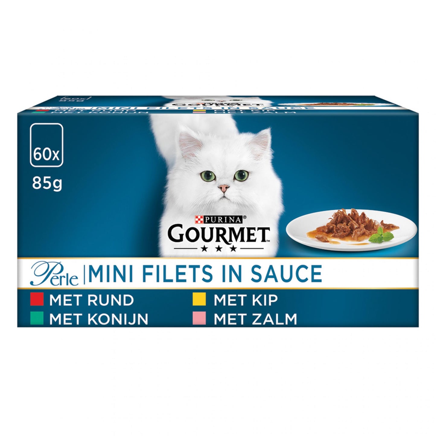 Gourmet Perle mini filets saus selectie 60x85gr – nat kattenvoer
