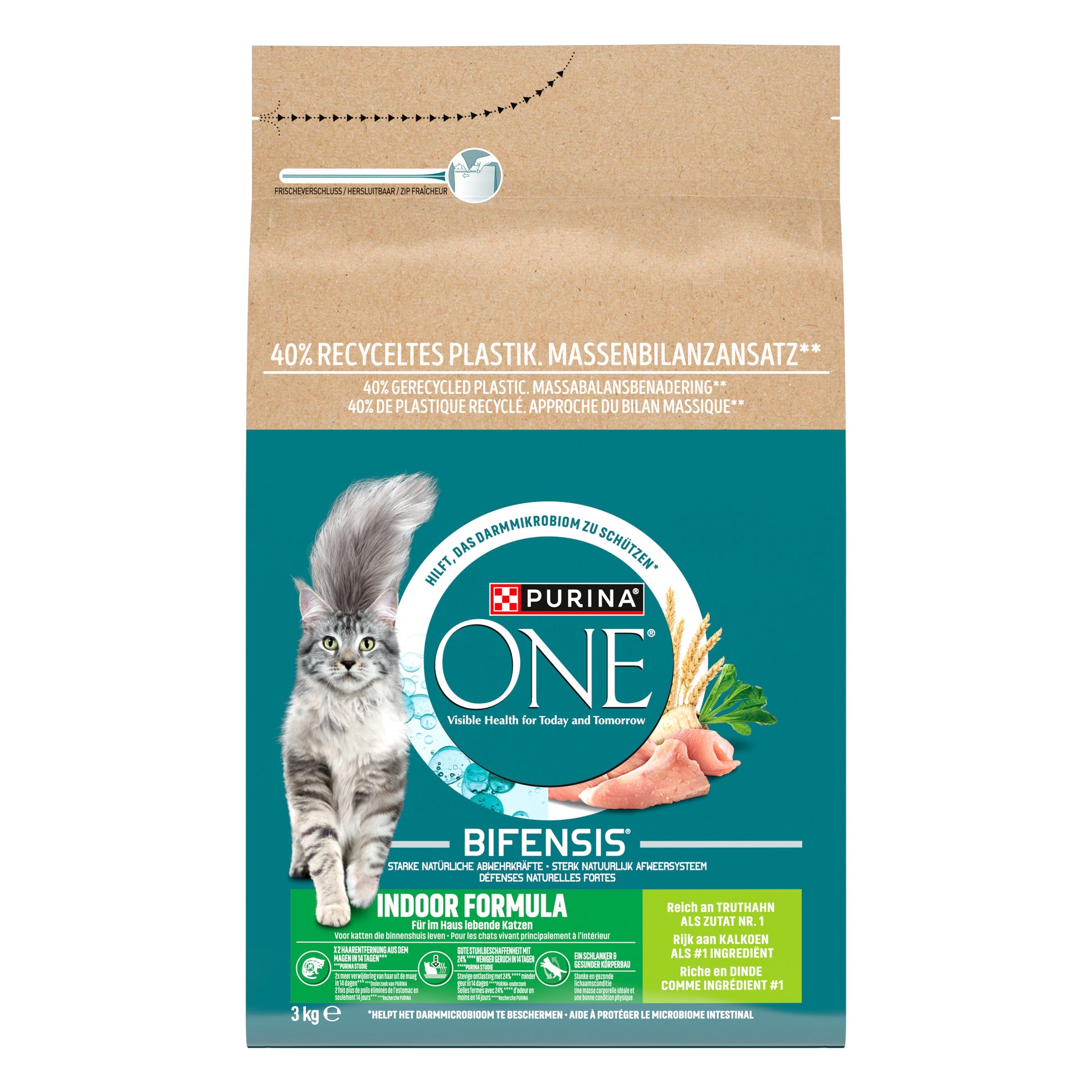 Purina ONE Binnenkat Kalkoen voor Volwassen Katten – Droog Kattenvoer – 3 kg