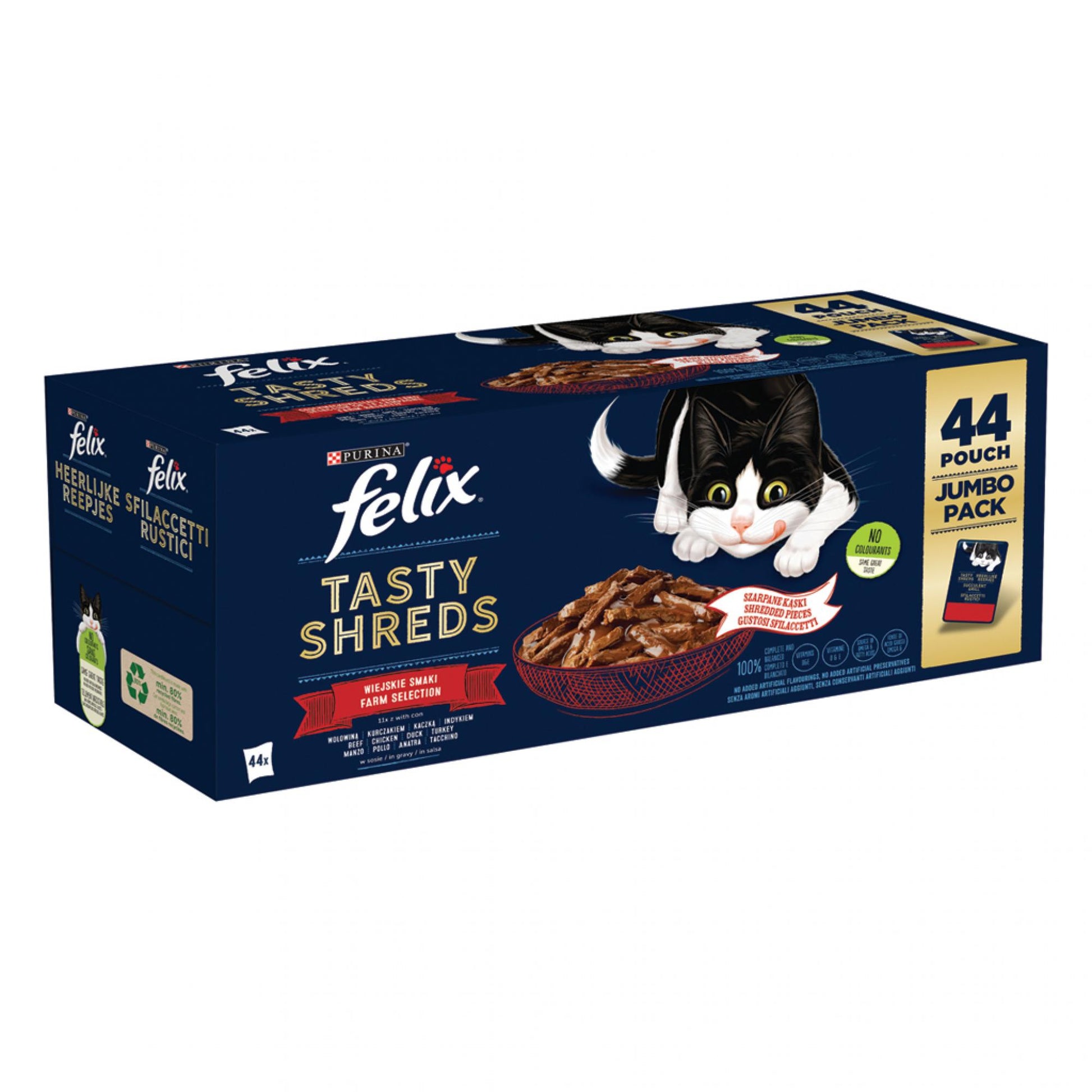 Felix Heerlijke Reepjes farm selectie 44x85gr kattenvoer