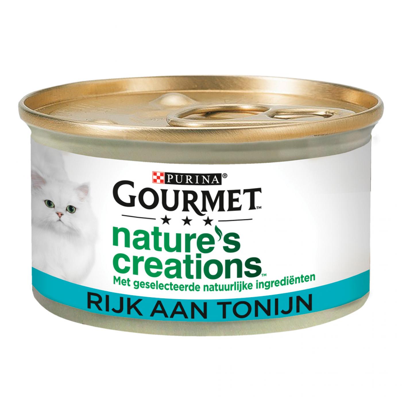 Gourmet Nature’s Creations Mini Filets Tonijn 85gr – natvoer voor katten met tonijn en tomaat