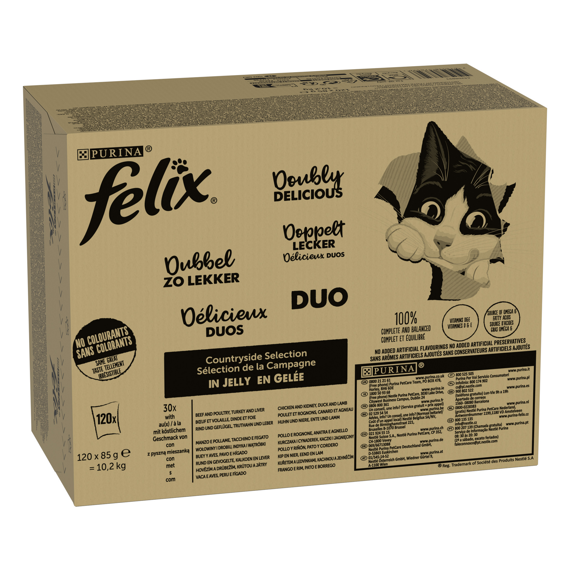 Felix Dubbel Zo Lekker Countryside – nat kattenvoer in gelei 120x85g