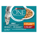 Purina ONE Kip & Rund Maaltijdzakjes Variatiepack voor Volwassen Katten – Natvoer – 8 × 85 g