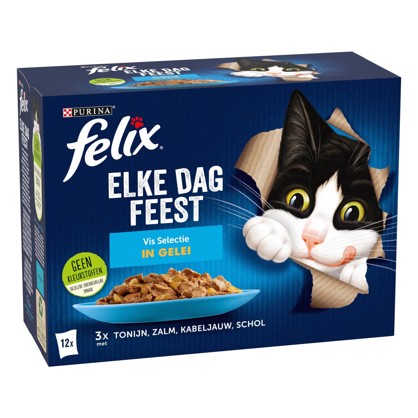 Felix Elke Dag Feest vis selectie in gelei 12 x 85 g kattenvoer