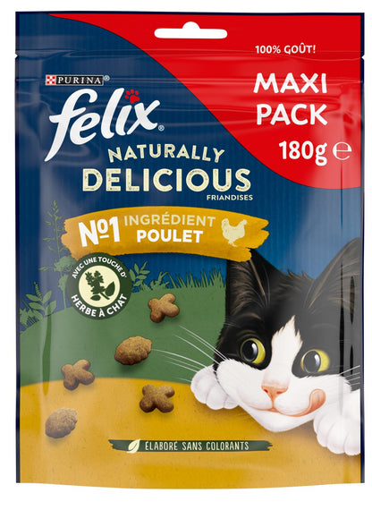 Felix Naturally Delicious kip 180 g kattensnack met catnip