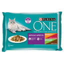 Purina ONE Moeilijke Eters Kip Maaltijdzakjes Variatiepack voor Volwassen Katten – Natvoer – 4 × 85 g