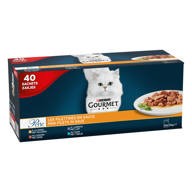 Gourmet Perle mini filets saus selectie 40x85gr – nat kattenvoer