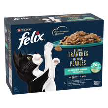 Felix Heerlijke Plakjes Vis Selectie – nat kattenvoer in gelei 12x80g