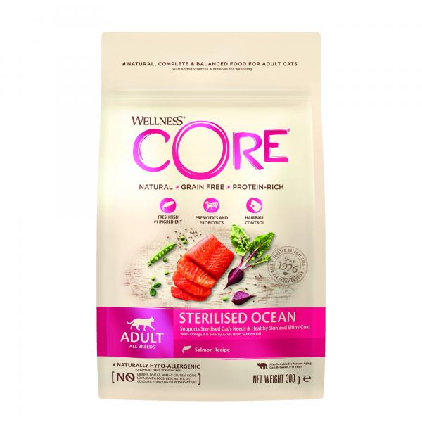 Wellness CORE Gesteriliseerd Ocean Zalm – Droog Kattenvoer – 300 g