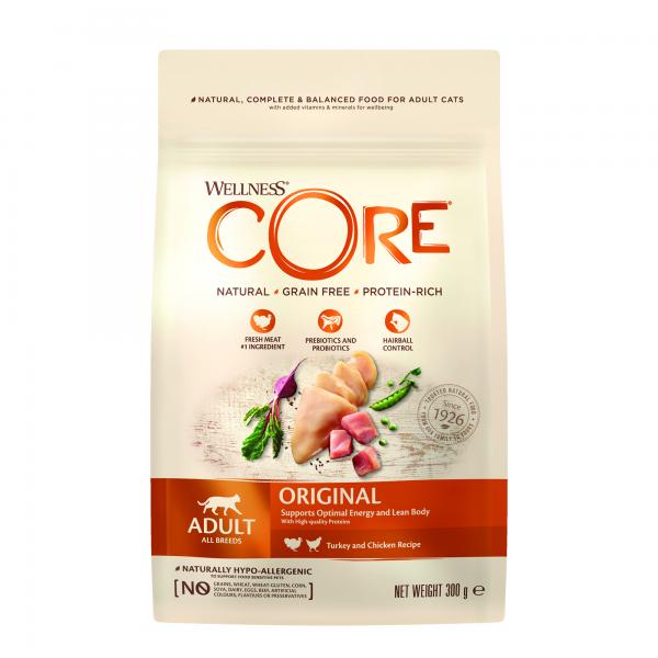 Wellness CORE Original Kalkoen & Kip – Droog Kattenvoer – 300 g