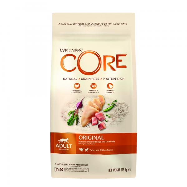 Wellness CORE Original Kalkoen & Kip – Droog Kattenvoer – 1,75 kg