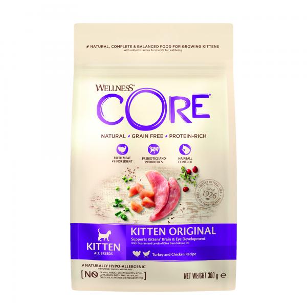 Wellness CORE Kitten Original Kalkoen & Kip – Droog Kattenvoer – 300 g