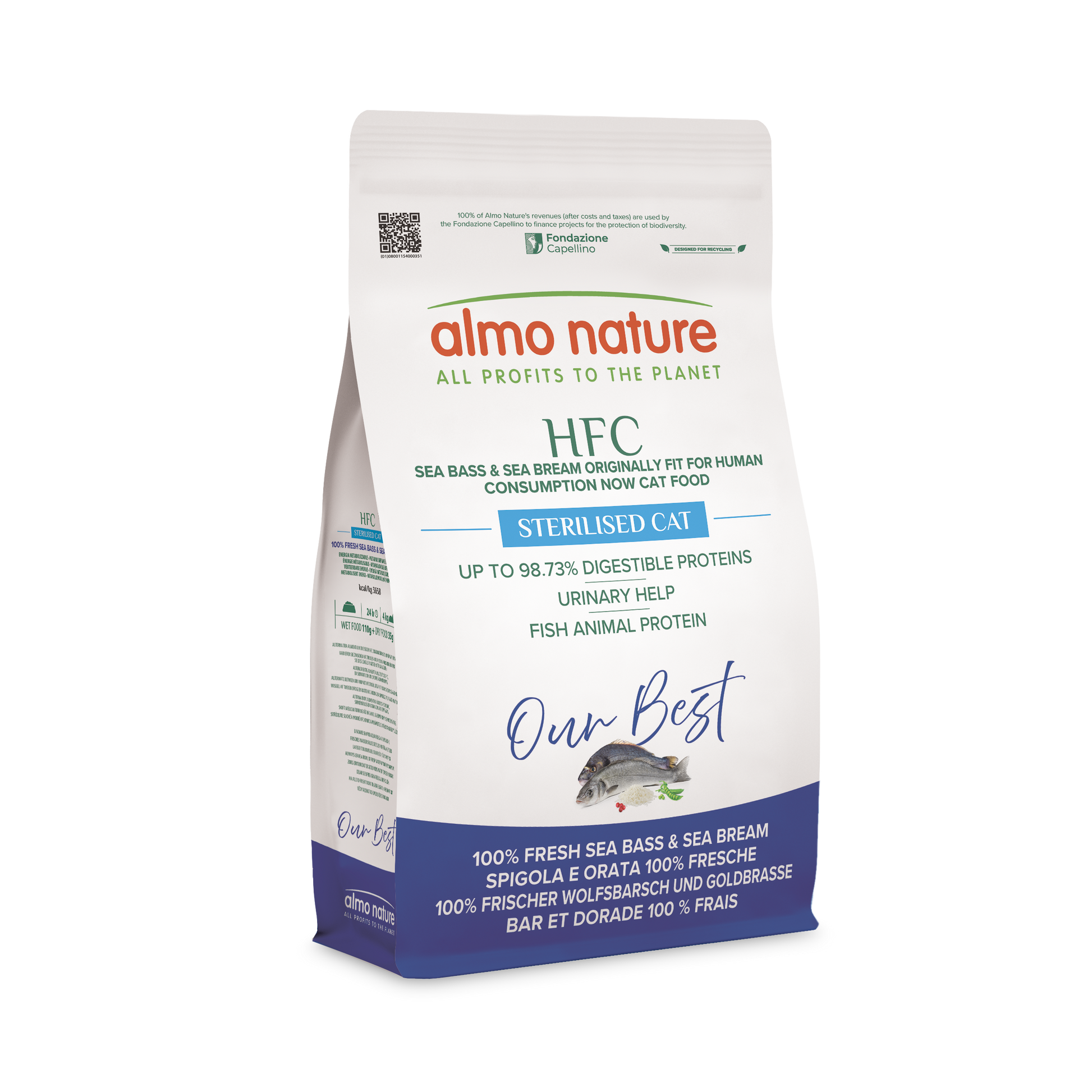 Almo Nature HFC Our Best Adult Zeebaars & Zeebrasem – Droog Kattenvoer – 1,2 kg
