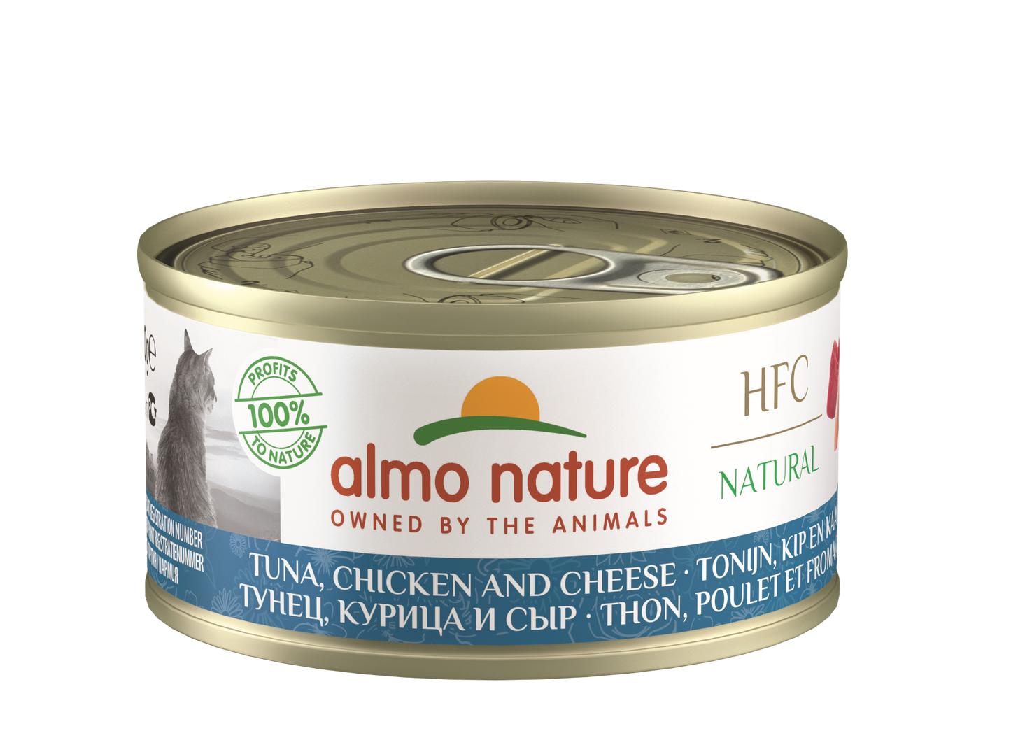 Almo Nature HFC Blik Cuisine Tonijn & Kip & Kaas – Nat Kattenvoer – 70 g