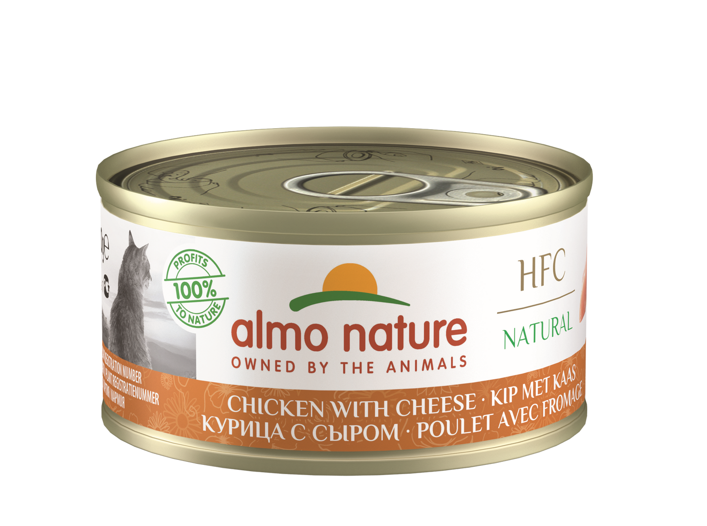 Almo Nature HFC Blik Natural Kip & Kaas – Nat Kattenvoer – 70 g
