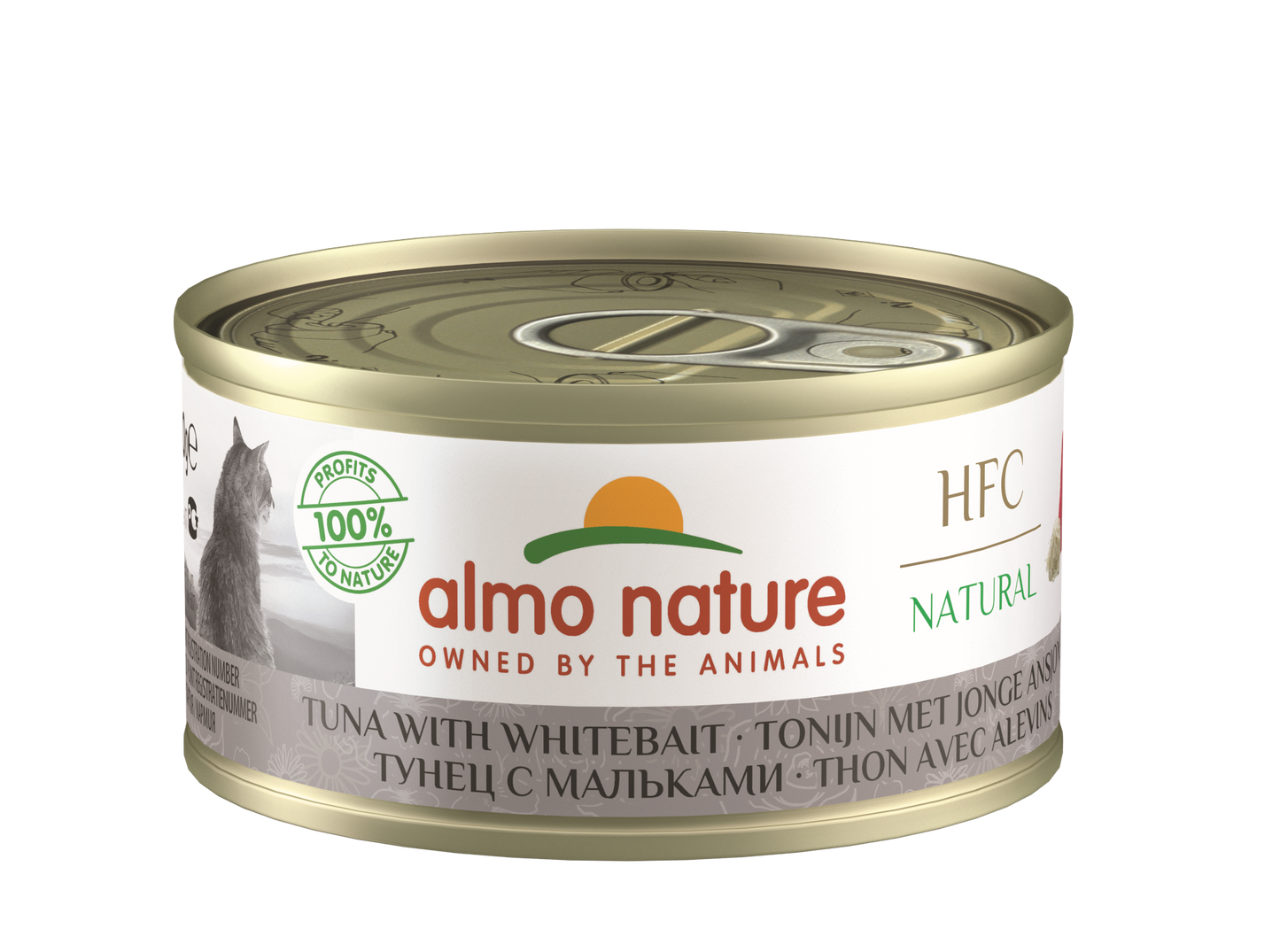 Almo Nature HFC Blik Natural Tonijn & Jonge Ansjovis – Nat Kattenvoer – 70 g