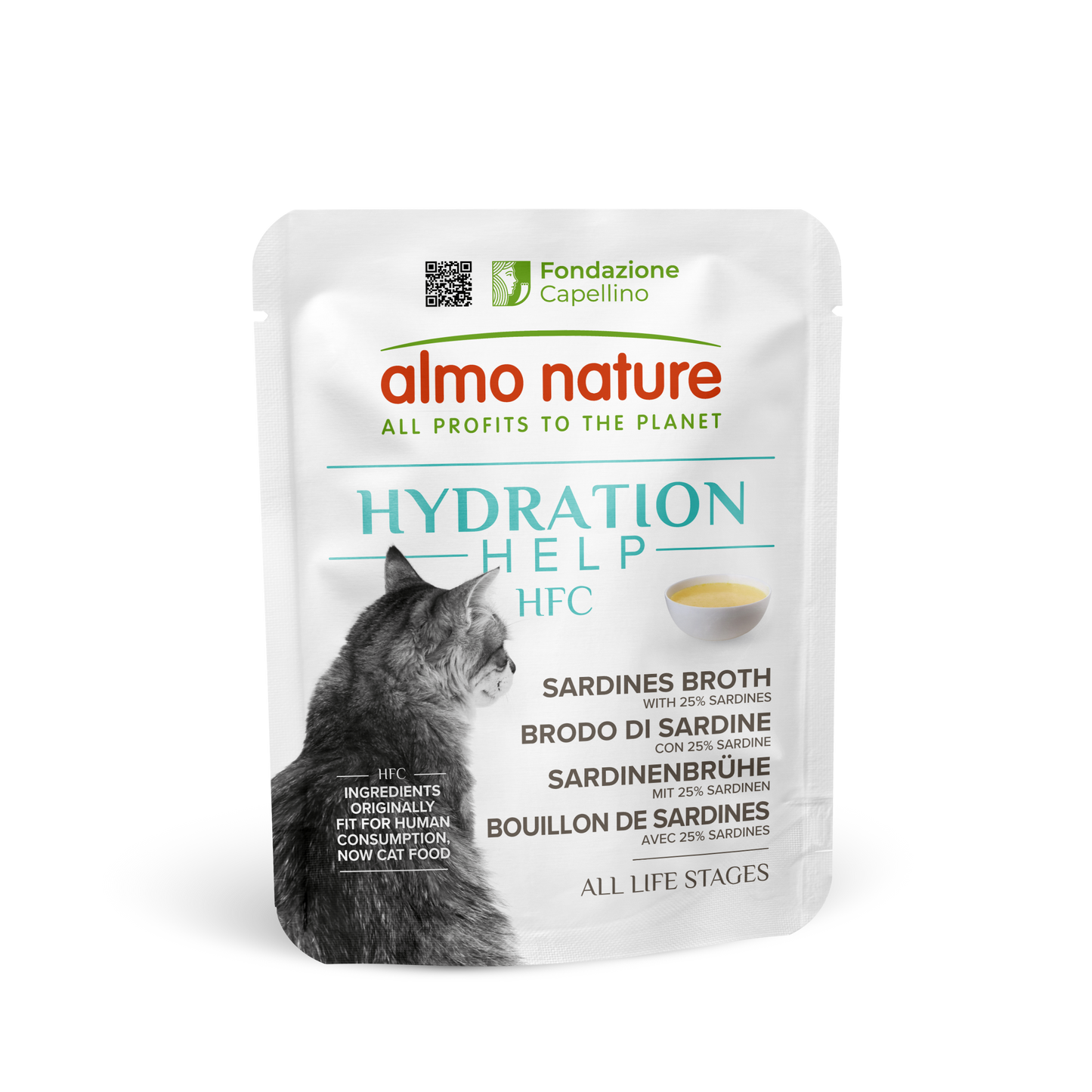 Almo Nature HFC Maaltijdzakje Hydration Helpbouillon Sardines – Nat Kattenvoer – 50 g