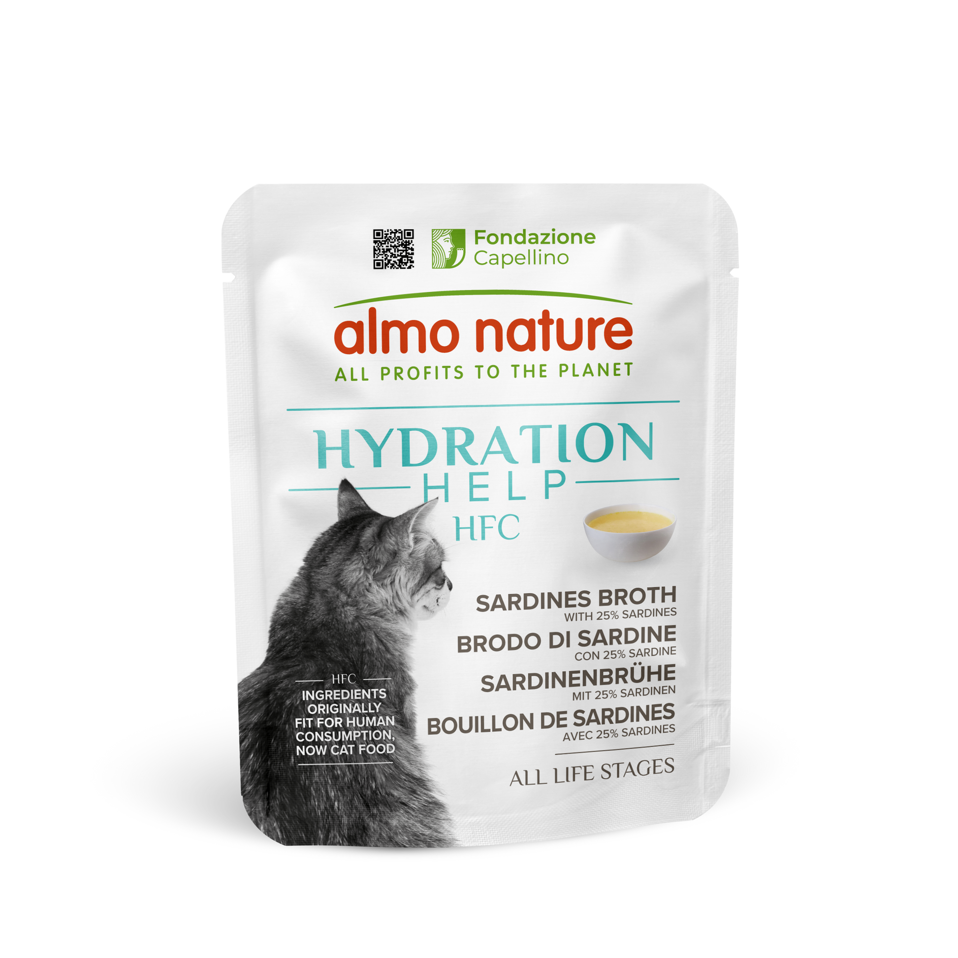 Almo Nature HFC Maaltijdzakje Hydration Helpbouillon Sardines – Nat Kattenvoer – 50 g