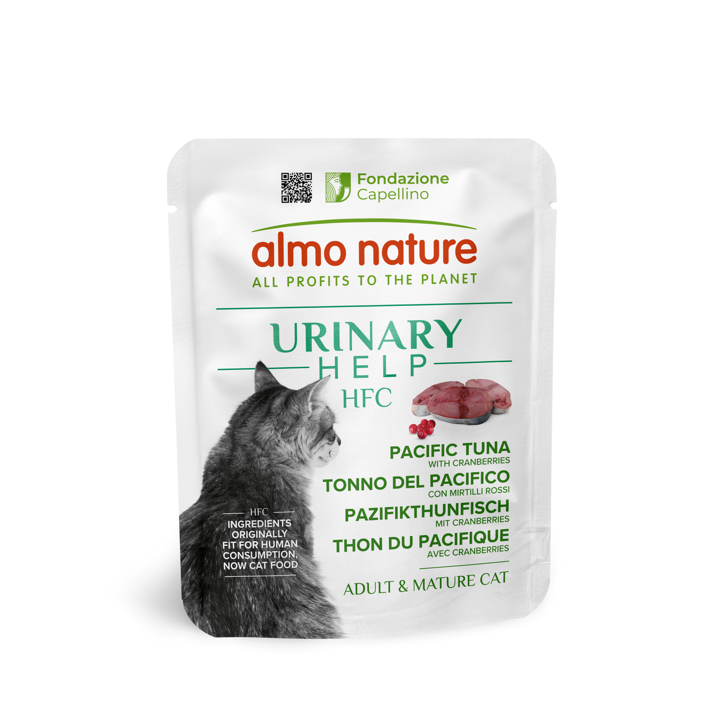 Almo Nature HFC Maaltijdzakje Urinary Help Tonijn Stille Oceaan & Cranbe – Nat Kattenvoer – 50 g