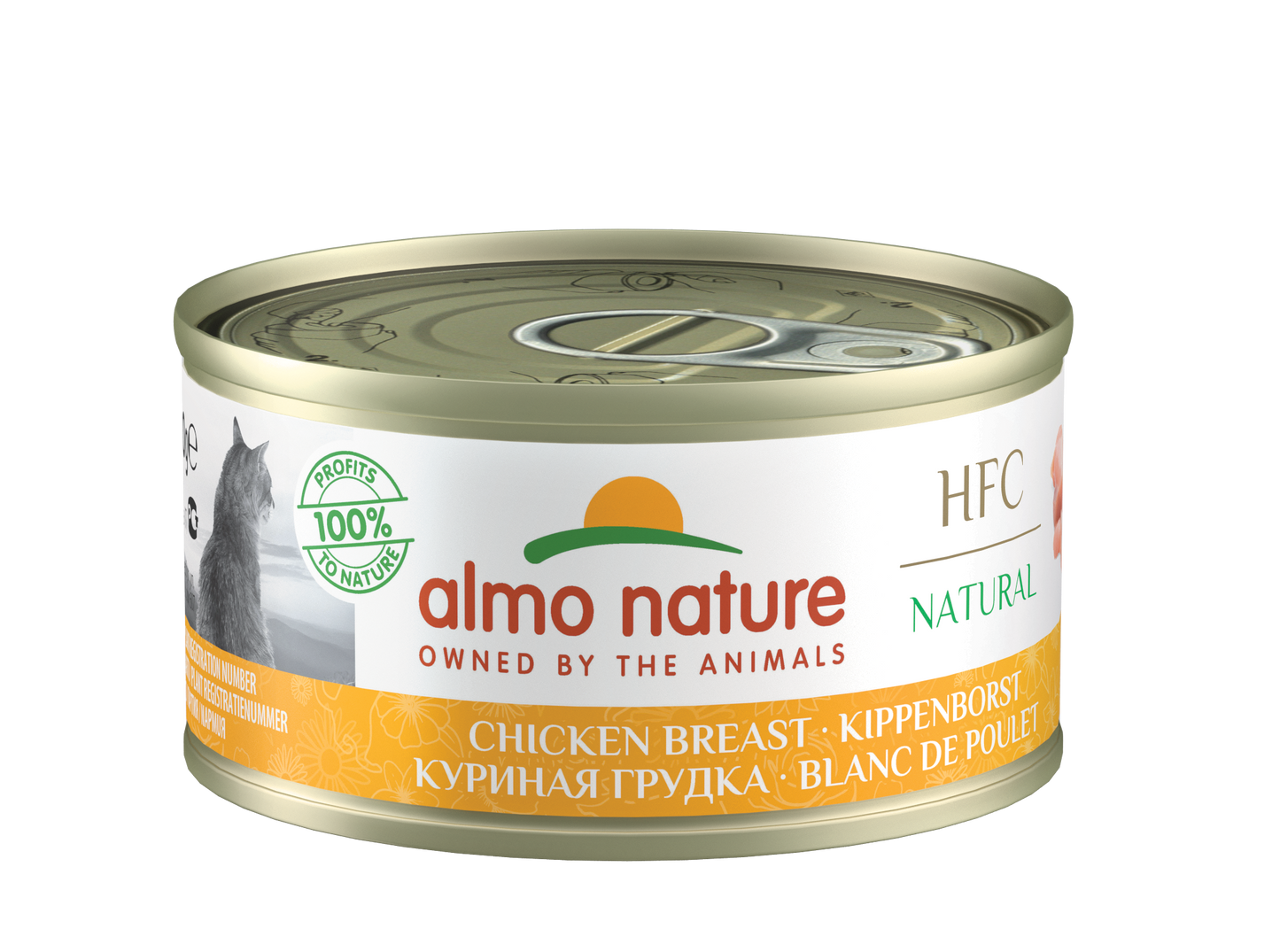 Almo Nature HFC Blik Natural Kippenborst – Nat Kattenvoer – 70 g