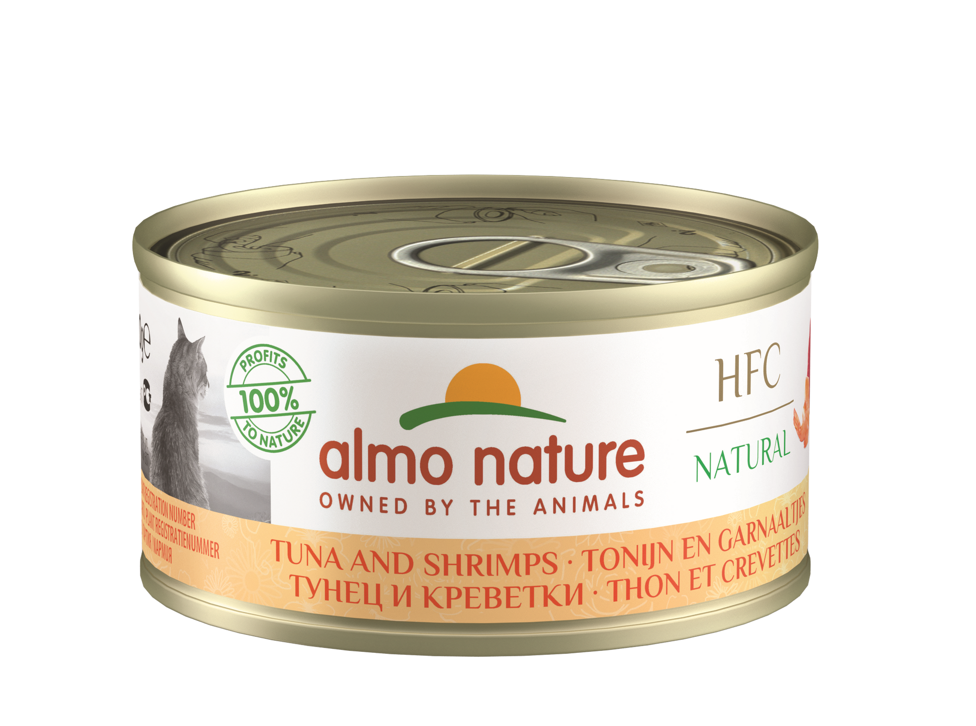 Almo Nature HFC Blik Natural Tonijn & Garnaaltjes – Nat Kattenvoer – 70 g