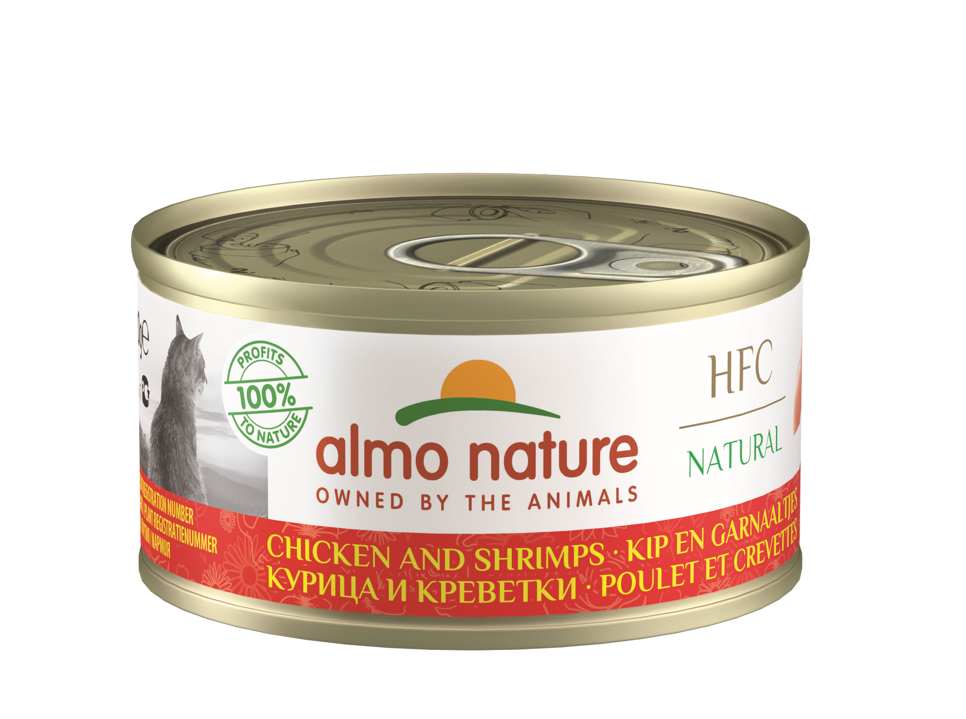 Almo Nature HFC Blik Natural Kip & Garnaaltjes – Nat Kattenvoer – 70 g